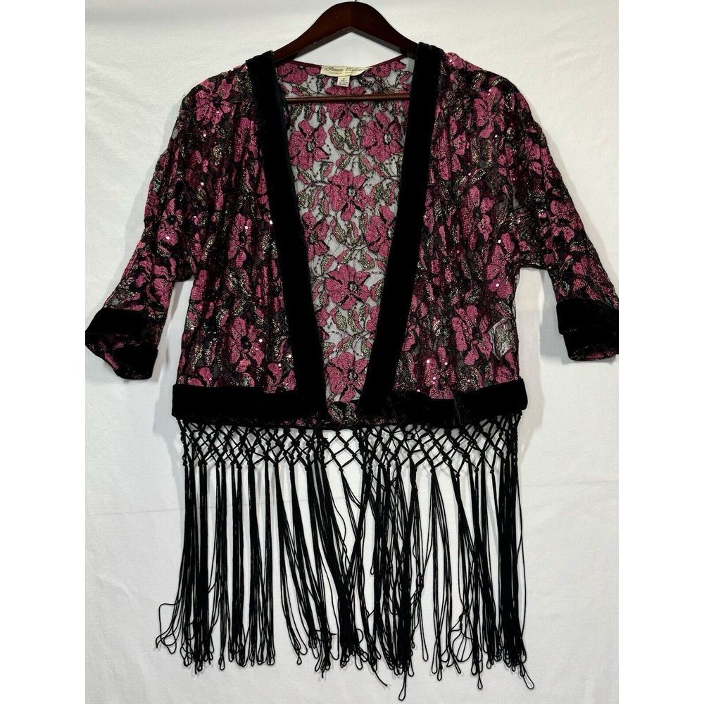 Parisian Collection Floral Sequin Cover‎ Up Sz. M